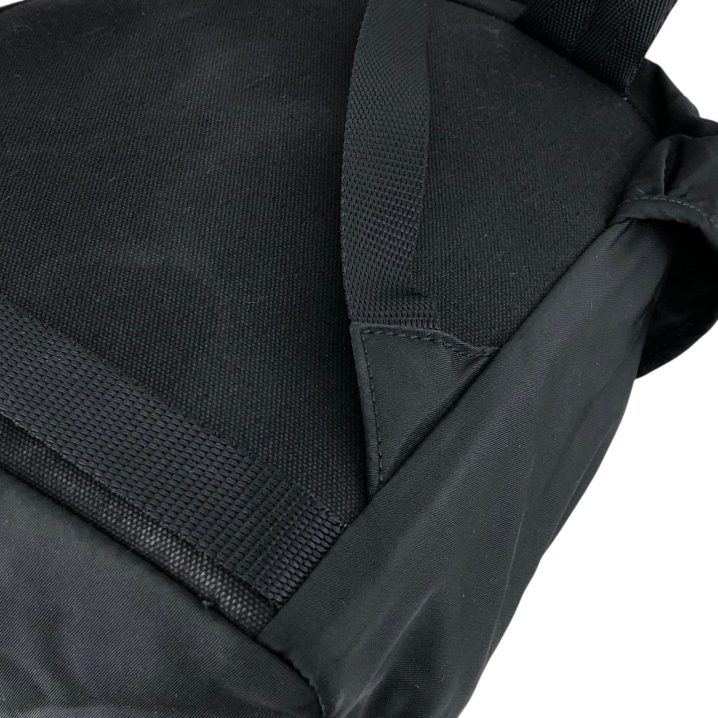 PRADA Tessuto Triangle Logo Front Buckle Backpack Black Vintage jmakxv