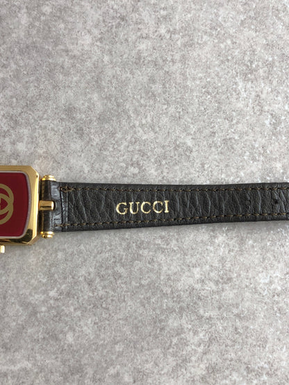 GUCCI Sherry Line Watch Gold×Black Vintage tgjeem