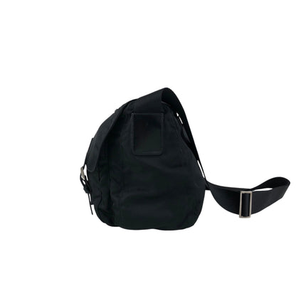 PRADA Tessuto Triangle Logo Shoulder bag Black Vintage wm6a24