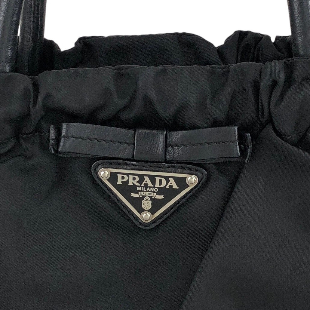 PRADA Triangle Logo Ribbon Two-way Handbag Shoulder bag Black Vintage jhjtm6