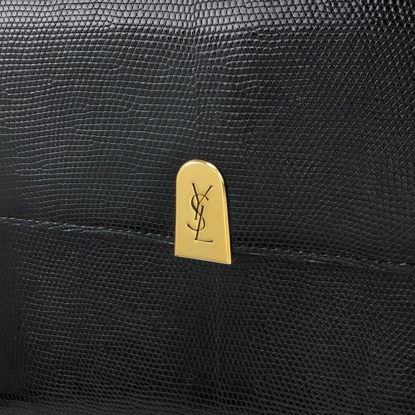 Yves Saint Laurent YSL Logo Handbag Shoulder bag Black Vintage 5nbvi3
