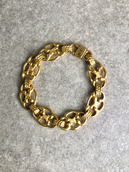 CELINE Blason Bracelet Gold Vintage zp5bm5