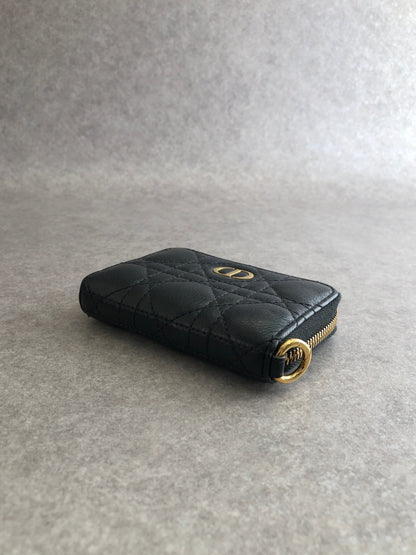 Christian Dior CD Logo Coin Purse Black Vintage hhfipp