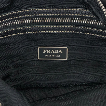 PRADA Tessuto Triangle Logo Shoulder bag Black Vintage w53g57