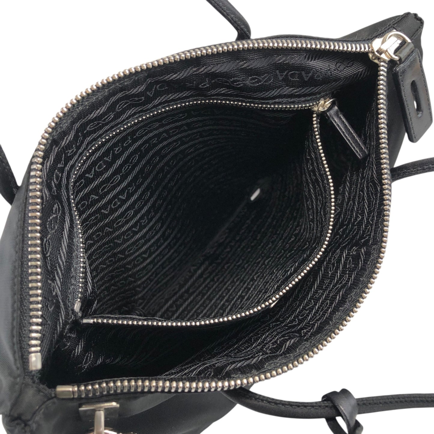 PRADA Tessuto Triangle Logo Black Vintage c2dsi6