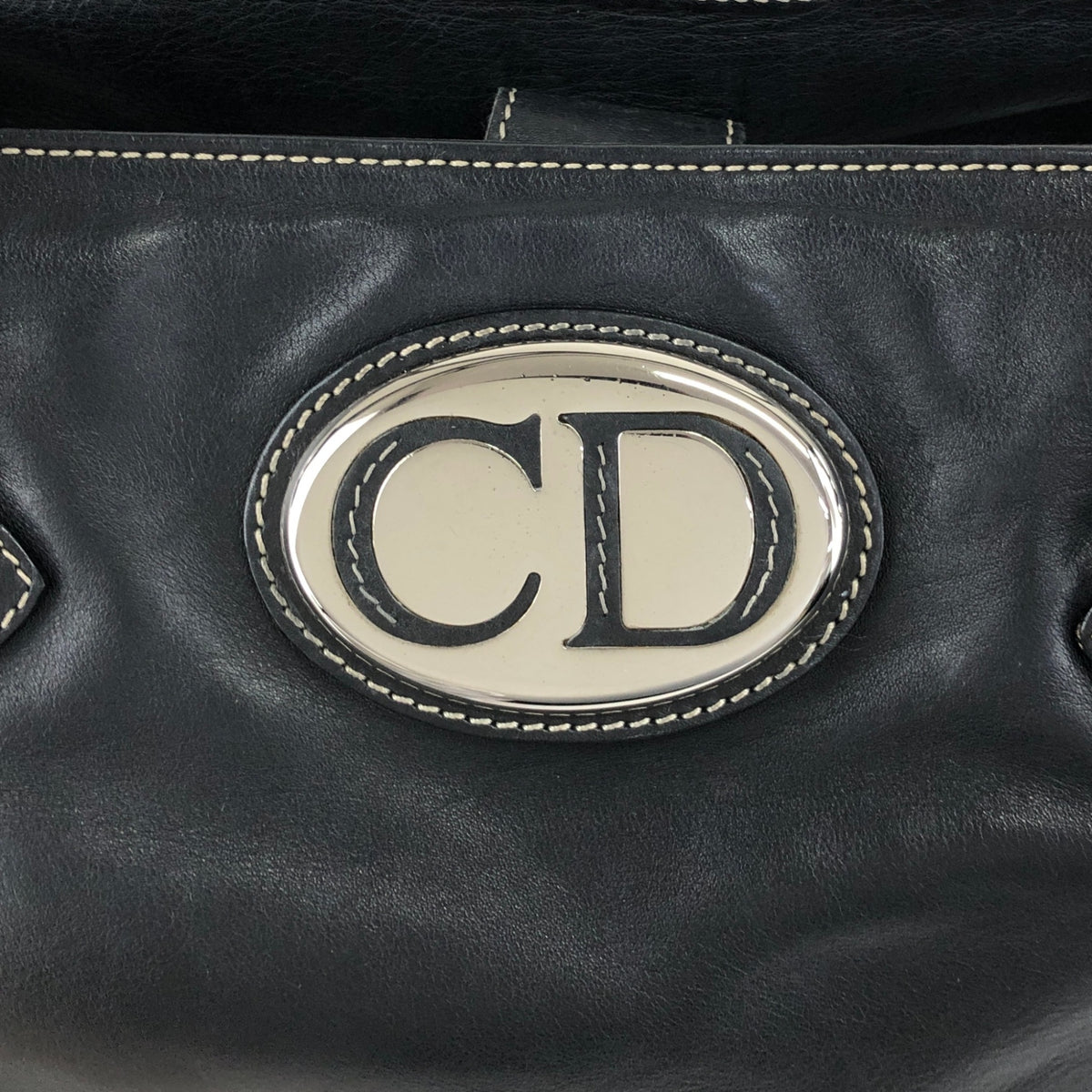 Christian Dior CD Logo Handbag Totebag Black Vintage js7hxe