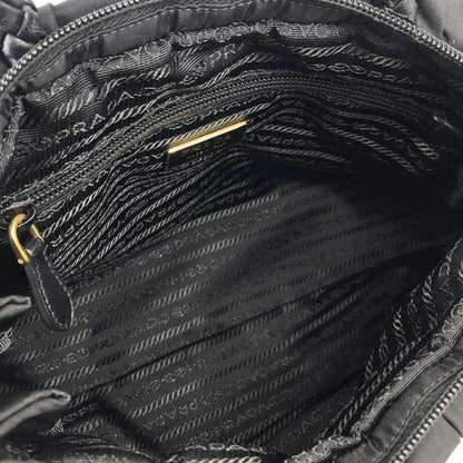 PRADA Logo Ribbon Nylon Leather Two-way Crossbody Shoulder bag Totebag Black Vintage c6kcye
