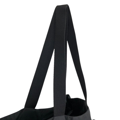 PRADA Triangle Logo Double Pocket Totebag Black Vintage ezms23
