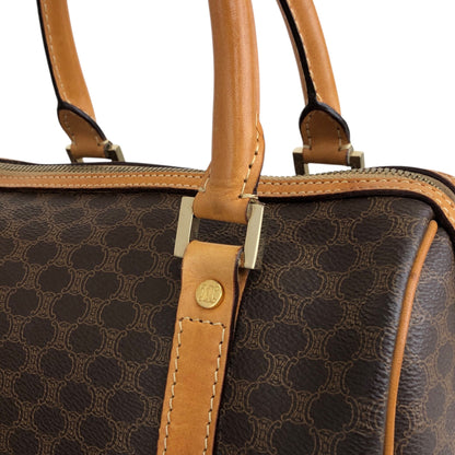 CELINE Macadam Small Boston bag Handbag Brown Vintage h2xbbg