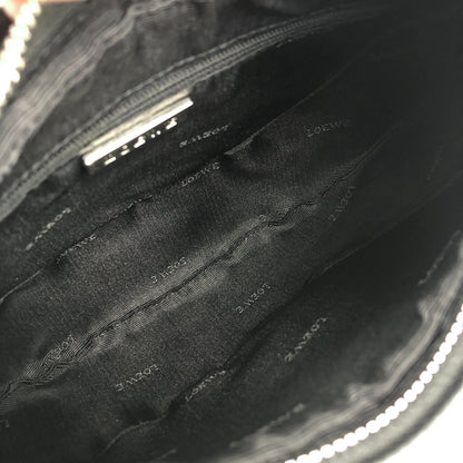 LOEWE Logo Motif Embossed Leather Two-way Handbag Shoulder bag Round bag Black Vintage t7gdhx