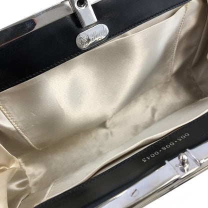 GUCCI Rhinestone Satin clasp Shoulder bag Black Vintage xcuw5e