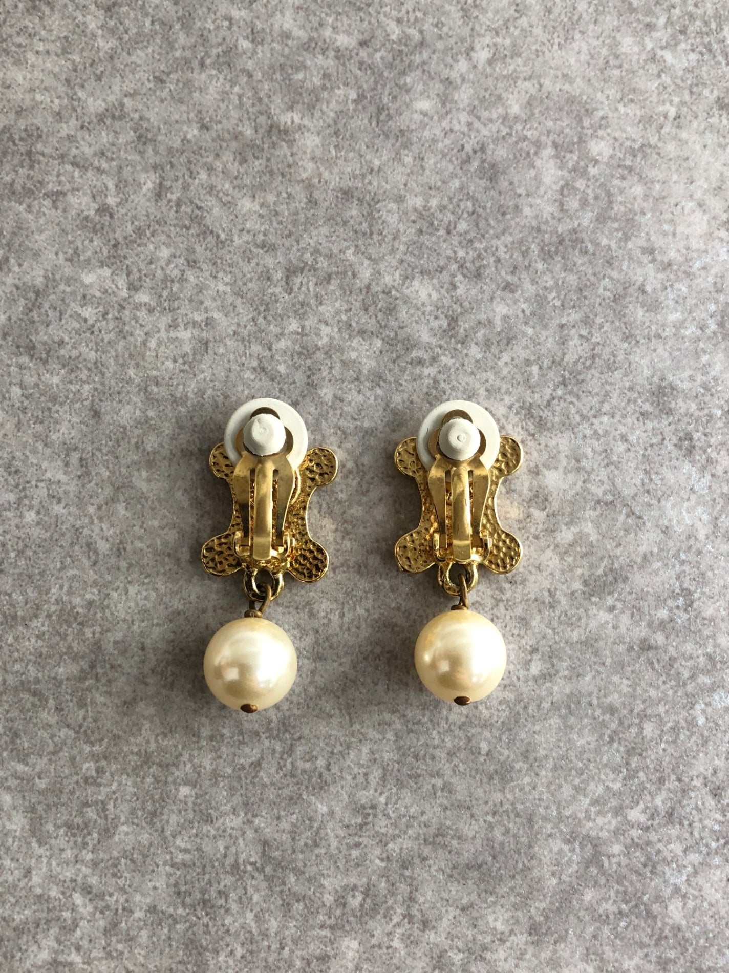 CELINE Triomphe Earrings Gold Vintage 6wehsi