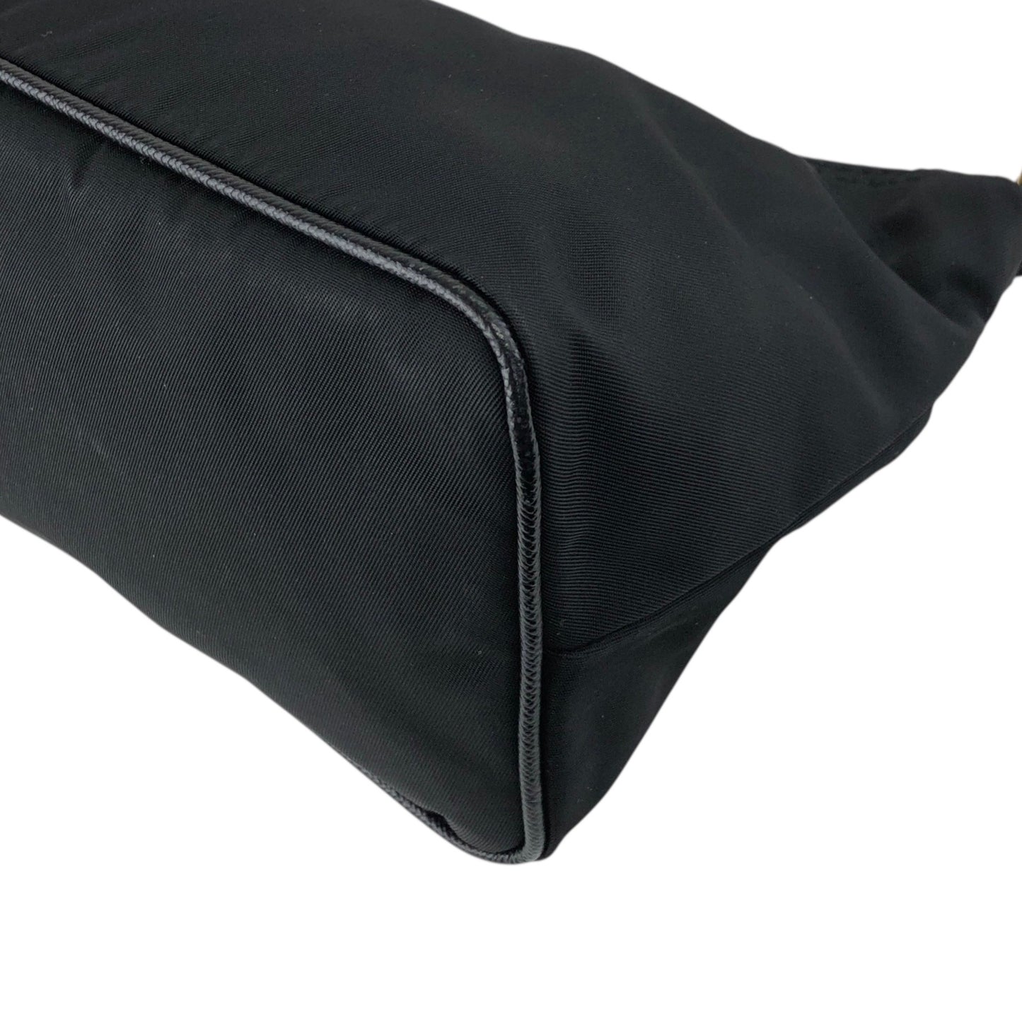 PRADA Logo Small Handbag Black Vintage 4kewfr