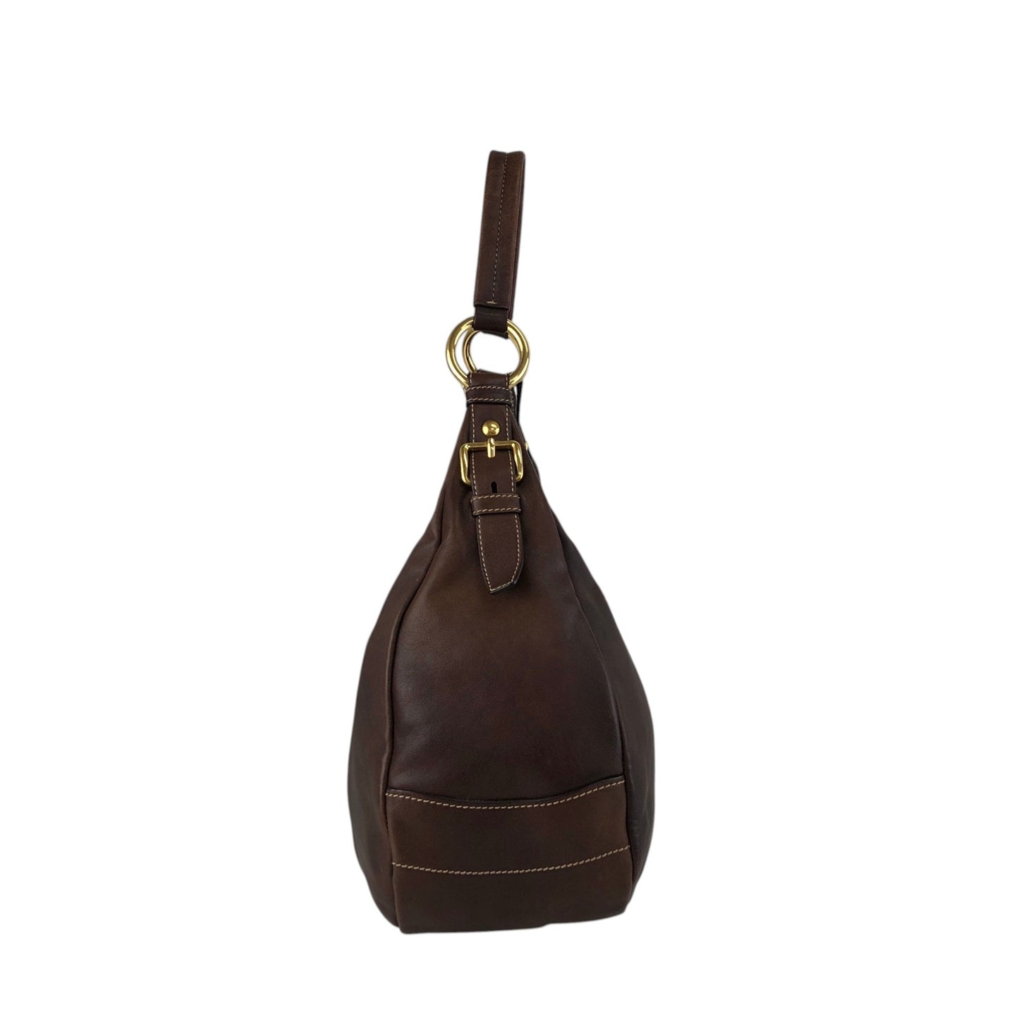 PRADA Logo Handbag Hobobag Brown Vintage c7p34v