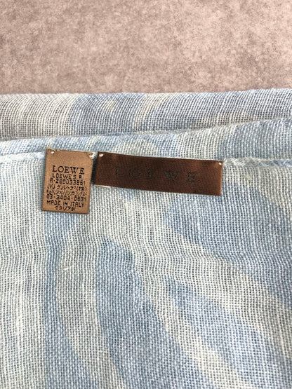 LOEWE Anagram Linen Scarf Blue Vintage a2vpyd