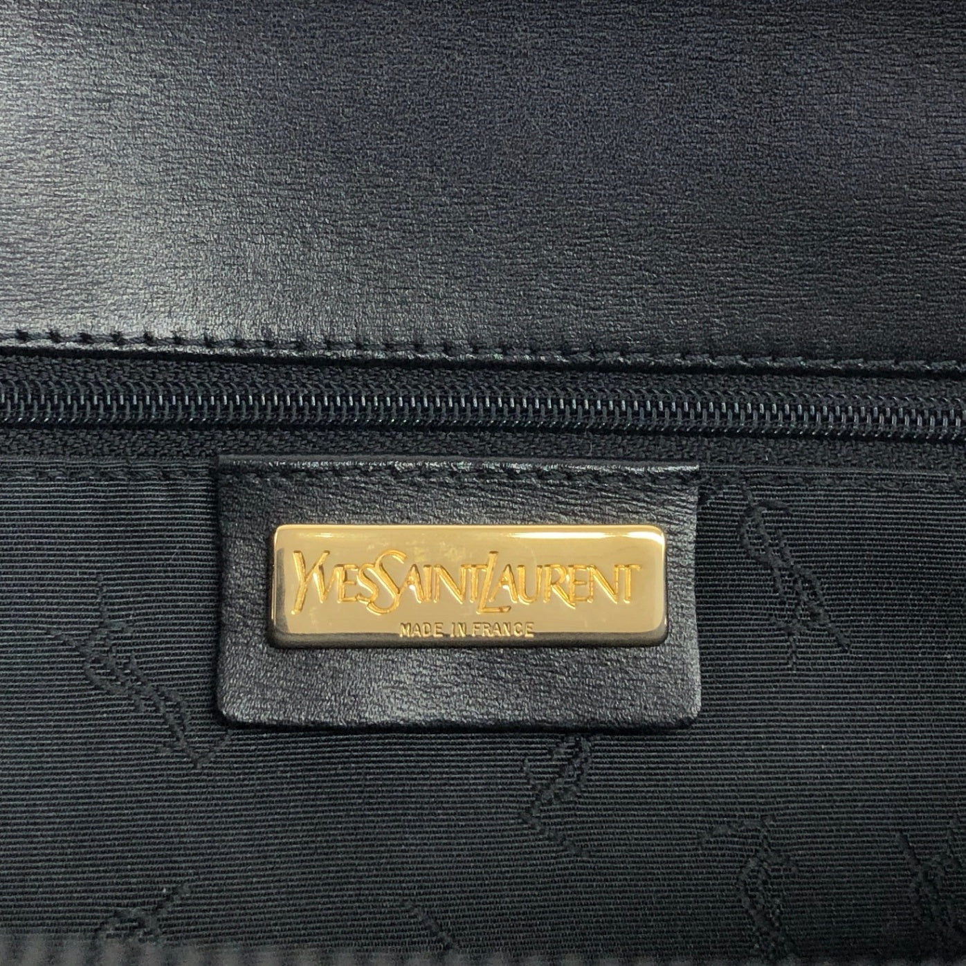 Yves Saint Laurent Logo Handbag Totebag Black Vintage hwe52c