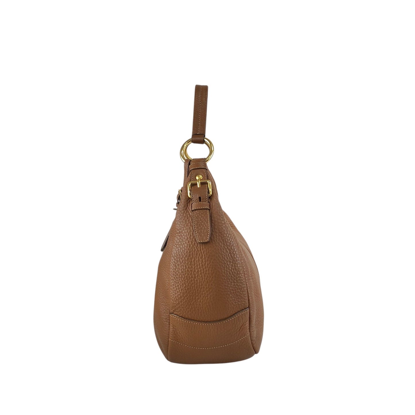 PRADA Logo Shoulder bag Hobobag Brown Vintage vbntex