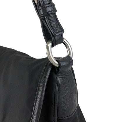 PRADA Triangle Logo Shoulder bag Hobobag Black Vintage ytkjet