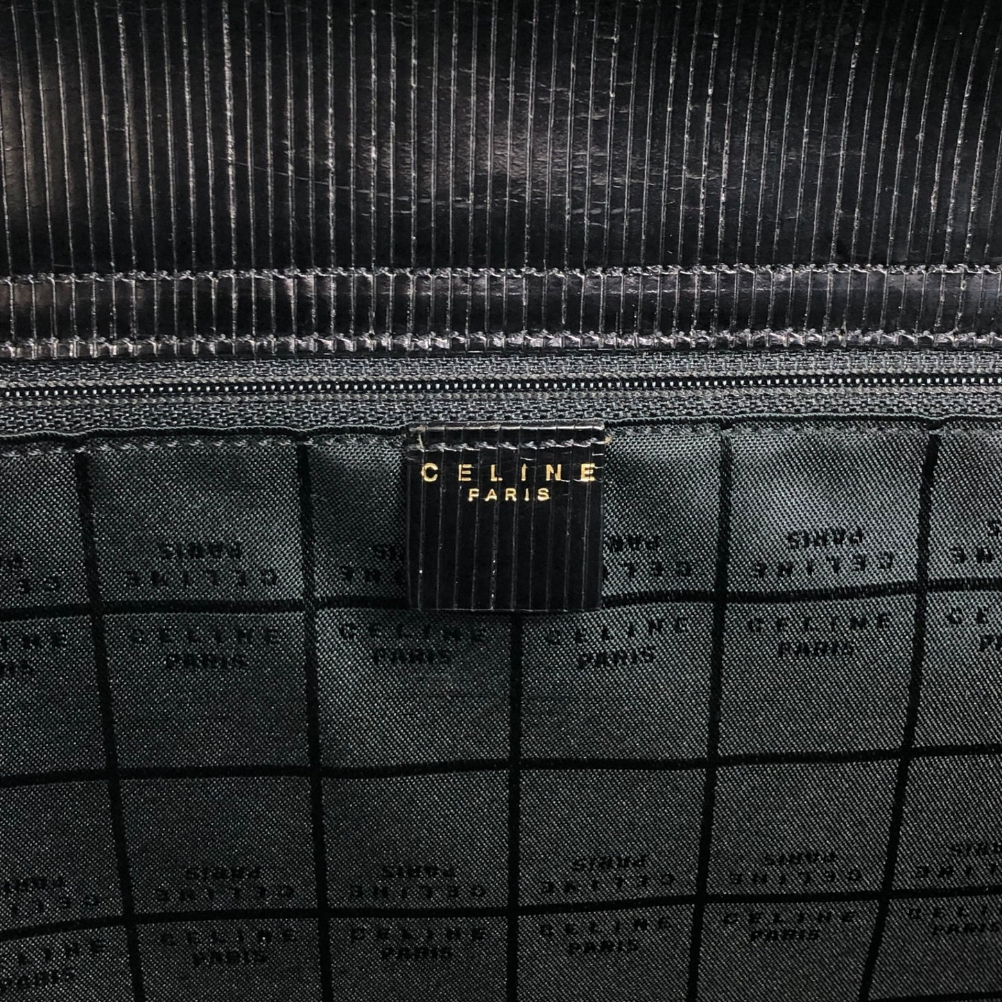 CELINE Horse Carriage Two-way Handbag Shoulder bag Black Vintage 3v3pu8