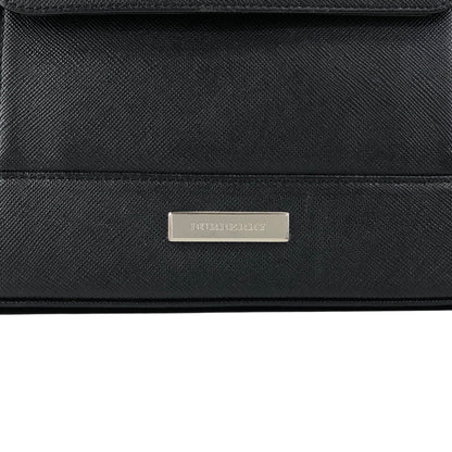 BURBERRY Front Pocket Handbag Black Vintage h2h7ny