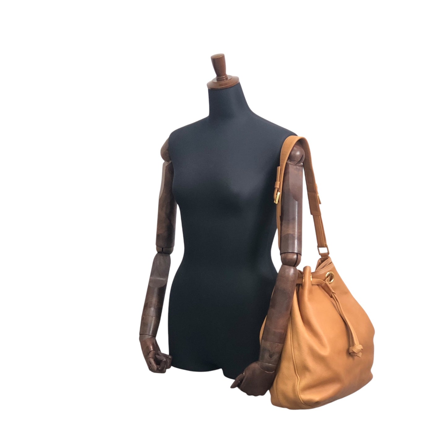 LOEWE Anagram Drawstring Shoulder bag Camel Vintage kx8vz3