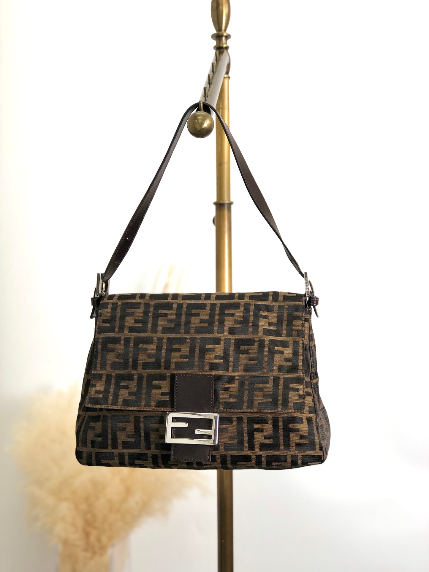 FENDI Zucca Shoulder bag Brown Vintage uipu4g