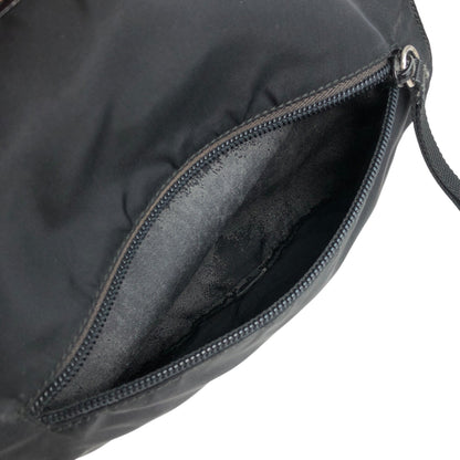 PRADA Triangle Logo Front Buckle Shoulder bag Black Vintage dre4i8