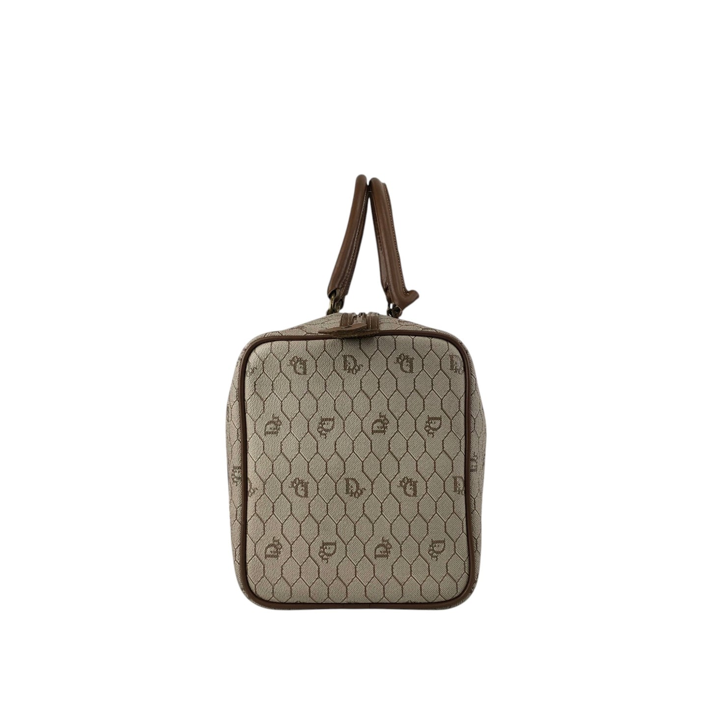 Christian Dior Honeycomb Pattern Handbag Boston bag Beige Vintage y2sxs7