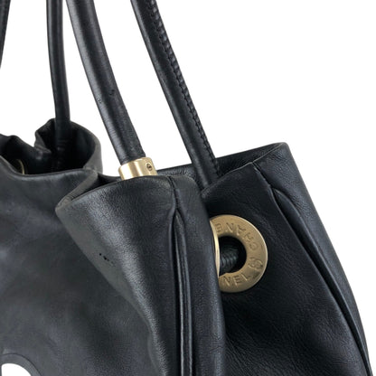 CHANEL Logo Totebag Black Vintage 3raaj5