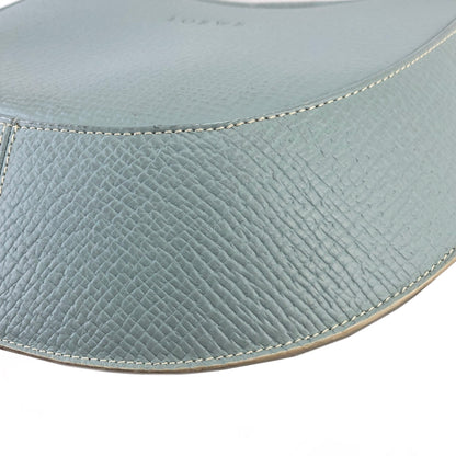 LOEWE Logo Motif Embossed Round Leather Two-way  Handbag Shoulder bag Sky blue Vintage 64bpxh