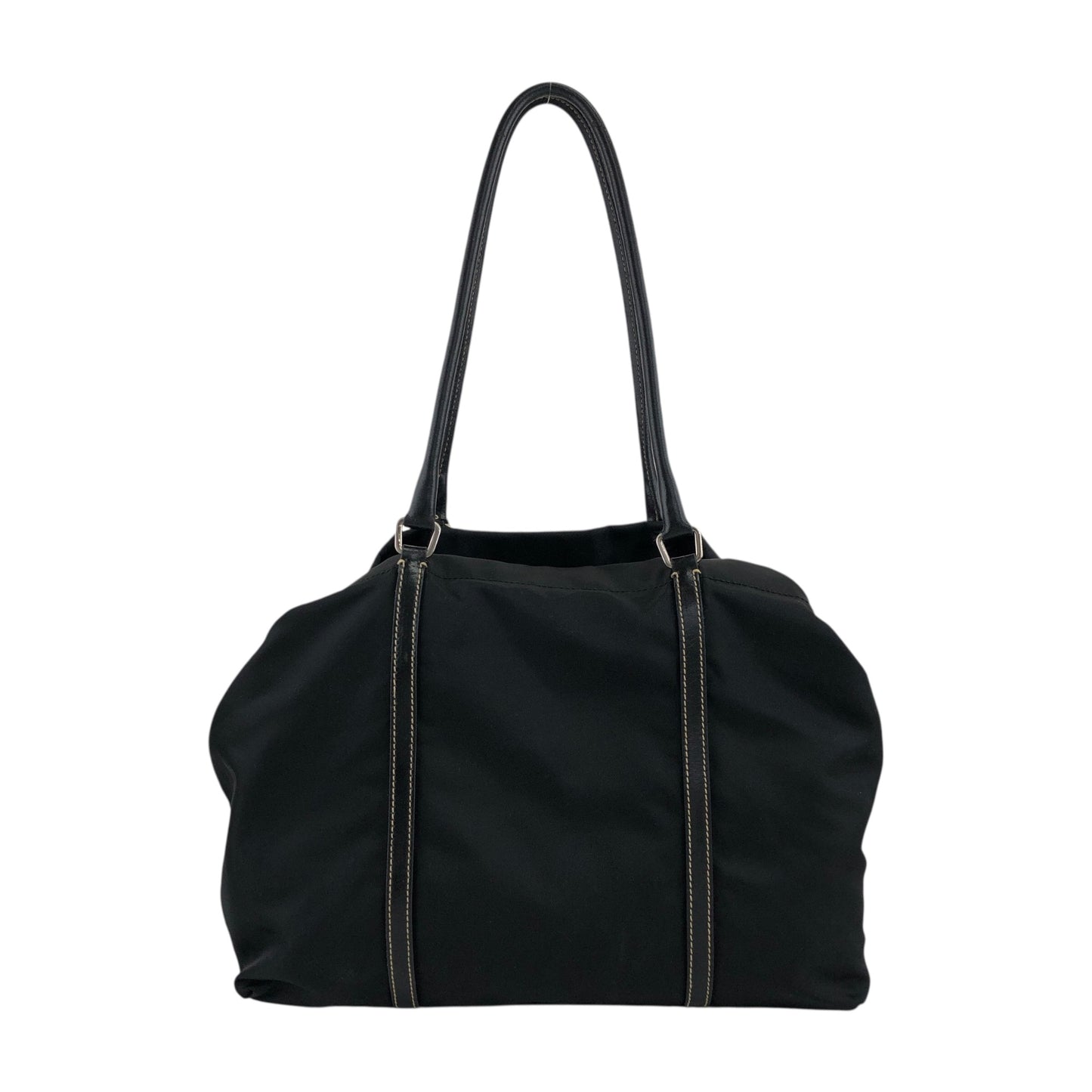 PRADA Tessuto Triangle Logo Totebag Black Vintage 7waabg