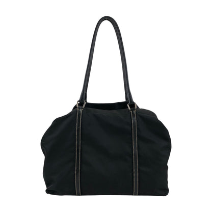 PRADA Tessuto Triangle Logo Totebag Black Vintage 7waabg