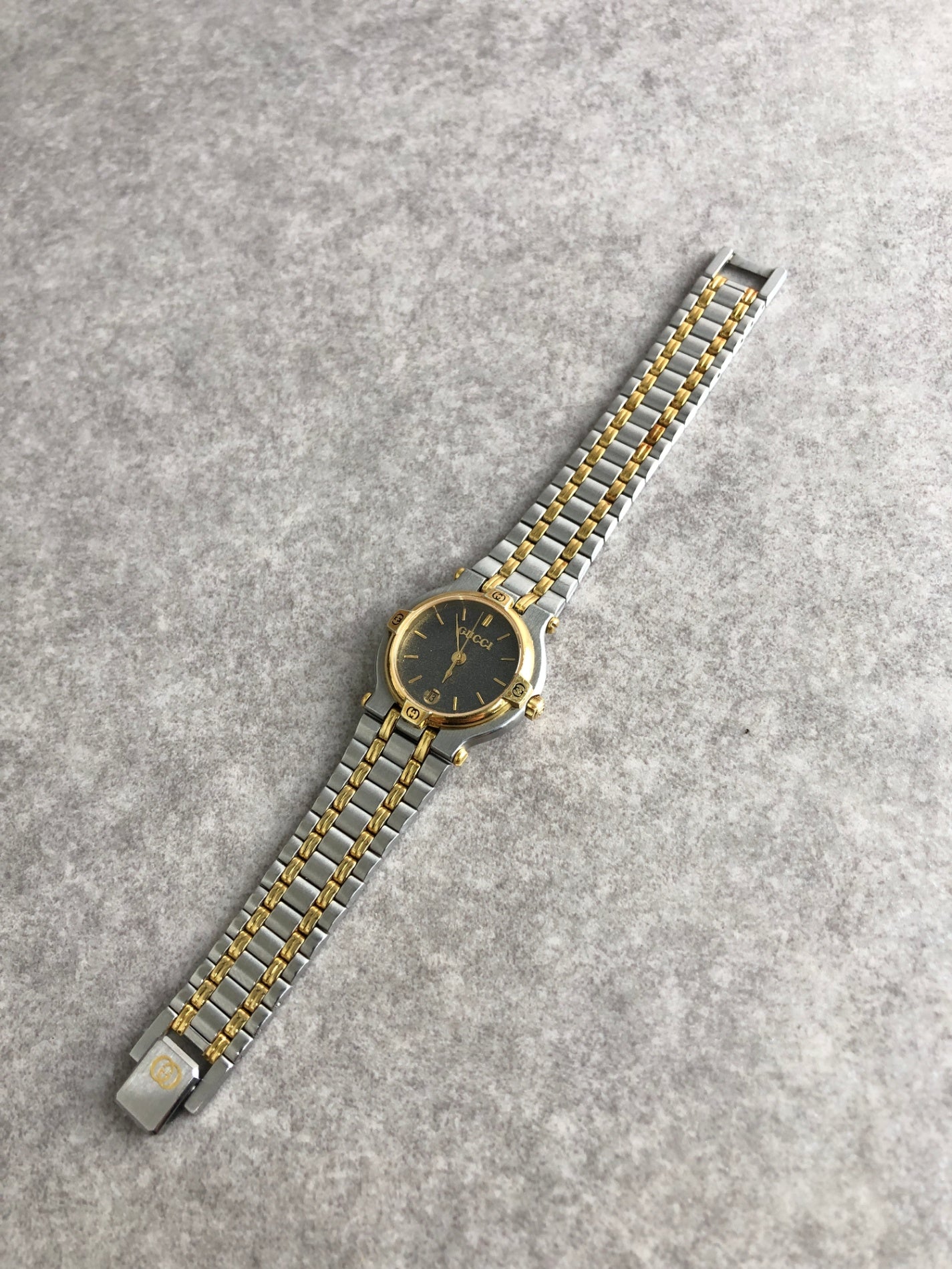 GUCCI Quartz Watch Silver×Gold 9000L Vintage g8mkd3