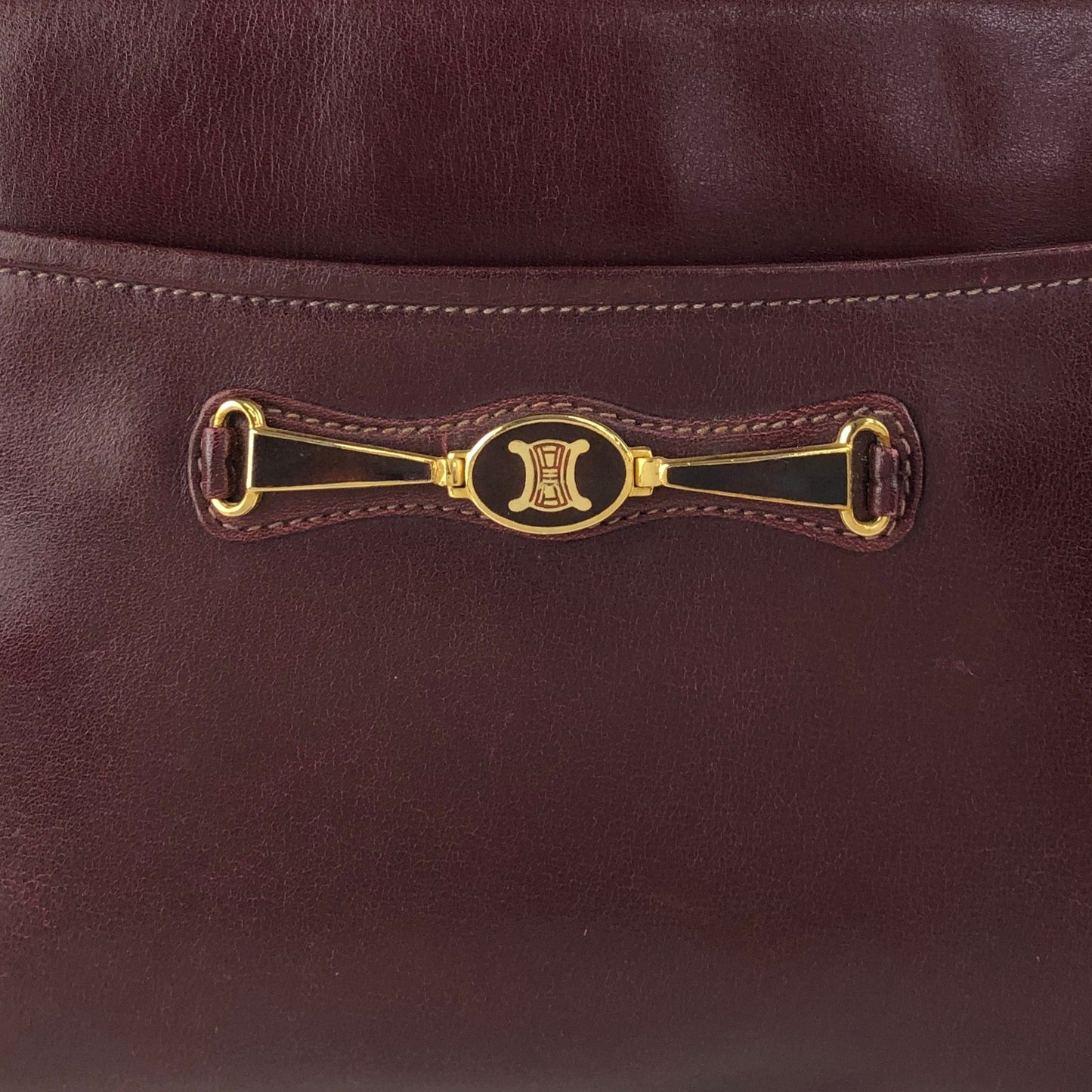 CELINE Triomphe Shoulder bag Bordeaux Vintage a62ugb