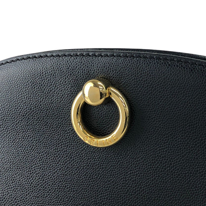 CELINE Circle Logo Shoulder bag Black Vintage 5rb8tv