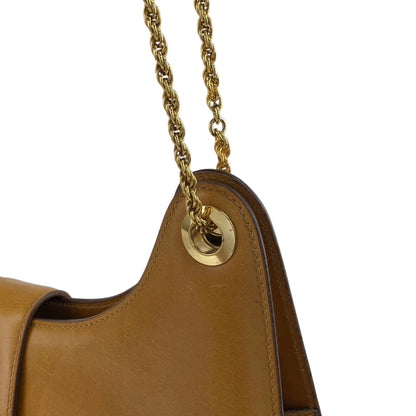 CELINE Horse Bit Chain Shoulder bag Brown Vintage 6hjm4n