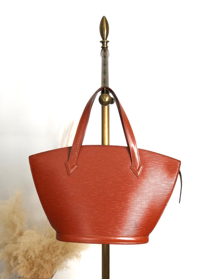 LOUIS VUITTON Epi Handbag Brown Vintage 3yuvfz