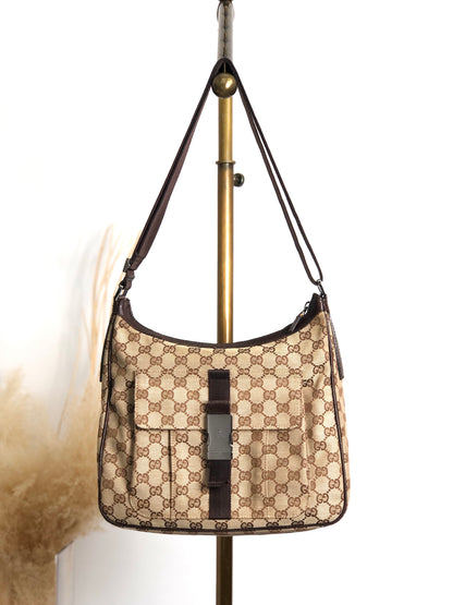 GUCCI GG Canvas Shoulder bag Brown Vintage arvcnf