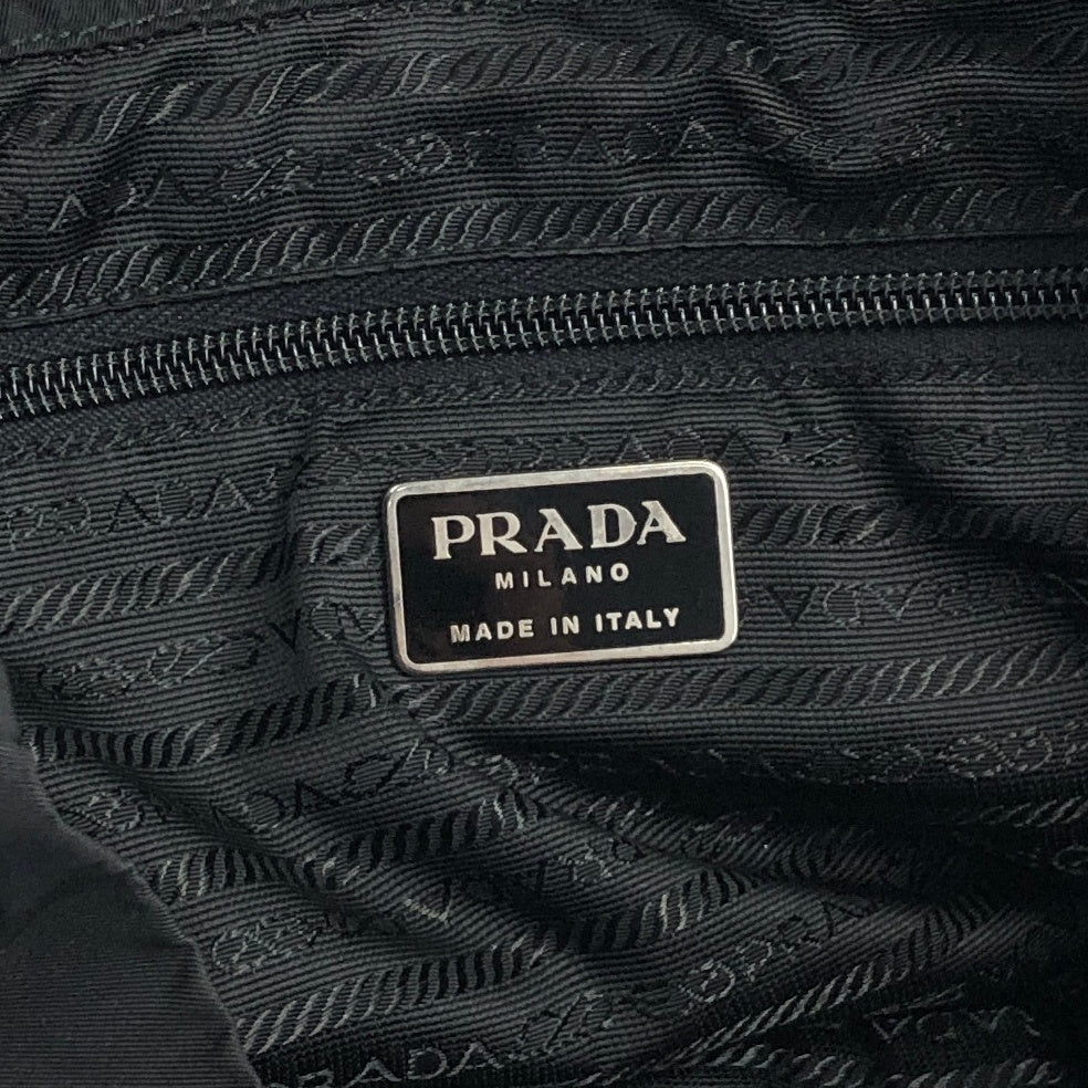 PRADA Triangle Logo Double Pocket Backpack Black Vintage 2rhri2