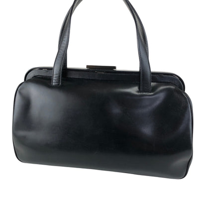 PRADA Metal Clasp Handbag Black Vintage 6am4p2