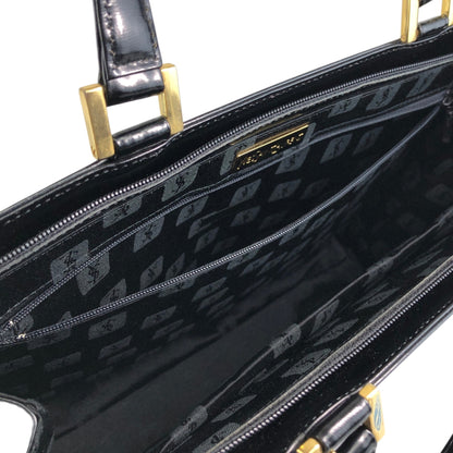 Yves Saint Laurent Logo Charm Handbag Black Vintage 7mza73