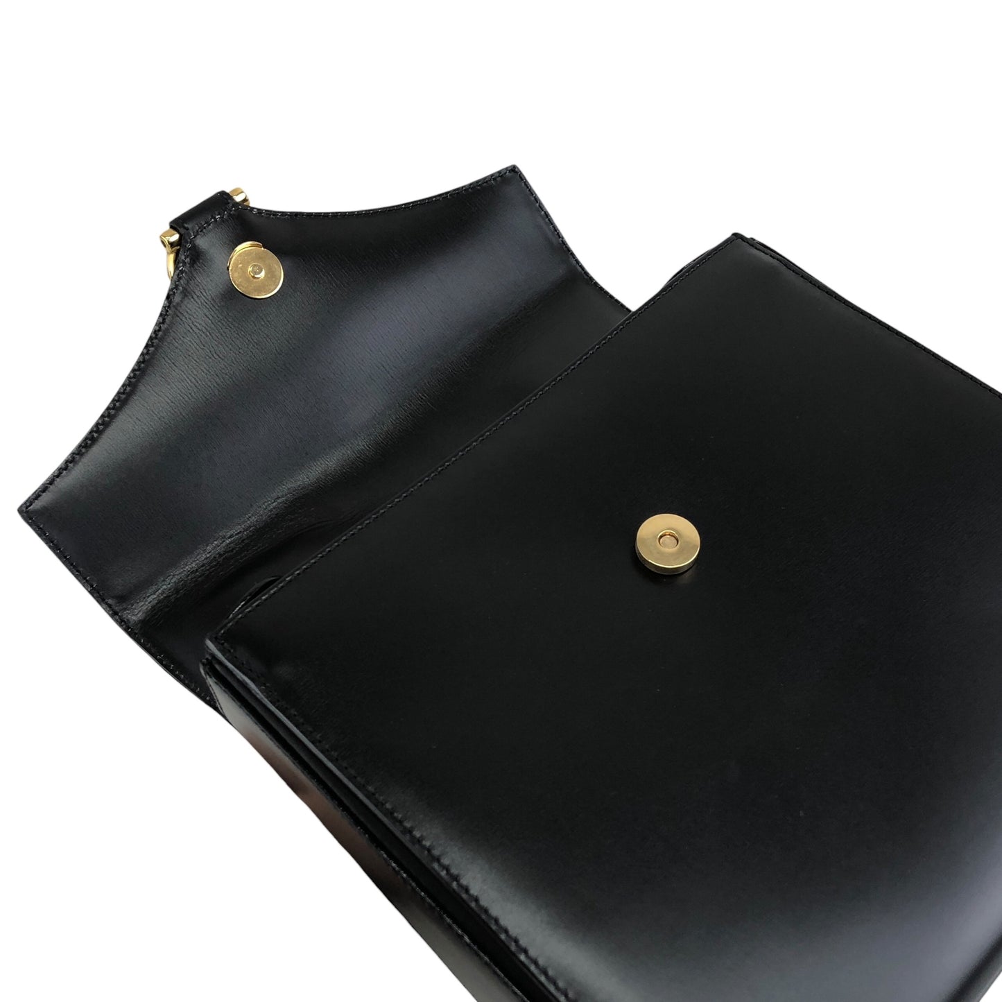 CELINE Horse Bit Top Handle Handbag Black Vintage zbgk75