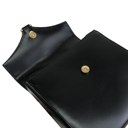 CELINE Horse Bit Top Handle Handbag Black Vintage zbgk75