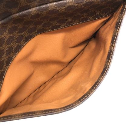 CELINE Macadam Horseshoe  PVC Leather Shoulder bag Brown Vintage  zavge3
