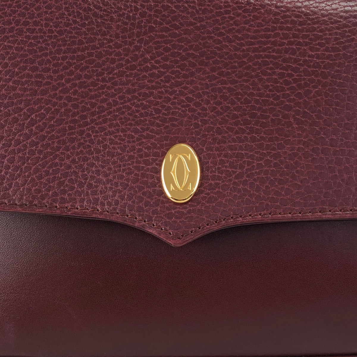 Cartier Flap Shoulder bag Bordeaux Vintage 63gc86