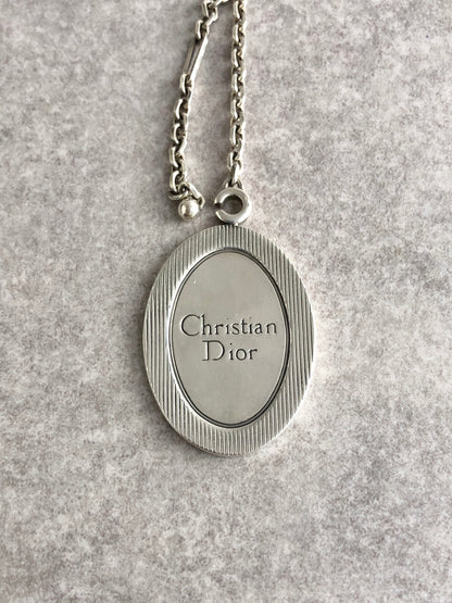 Christian Dior Logo Motif Charm Silver Vintage adxprv