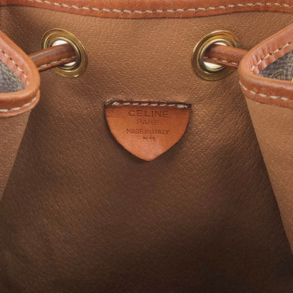 CELINE Macadam Two-way Drawstring Handbag Shoulder bag Brown Vintage ifb2i4
