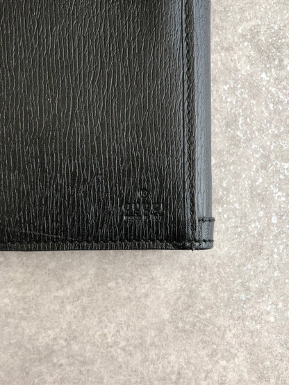 GUCCI Logo Long Wallet Black Vintage dyaswj