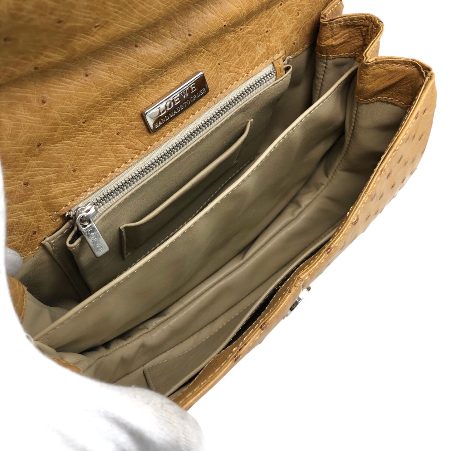 LOEWE Logo Shoulder bag Beige Vintage 2bjbin