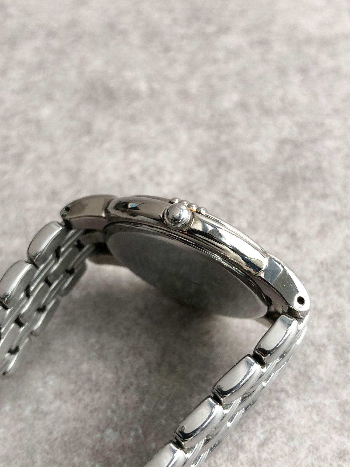Yves Saint Laurent YSL Logo Quartz Watch Silver 6031-G11866 Vintage xegtmu